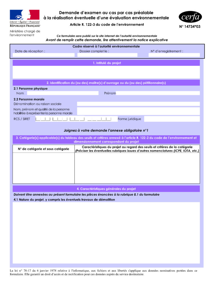 formulaire cas par cas